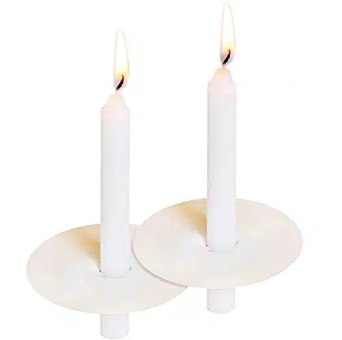 Church Candles with Drip Protectors   No Smoke Vigil Candles, Memorial Candles, Congregational Candles, Christmas Eve Candles, Shabbat Candles   Unscented White Candles H X D