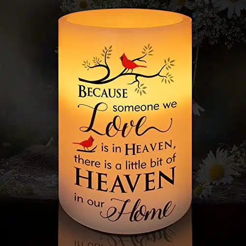 HN HAIINAA Flameless Memorial Candle, Real Wax LED Light with Timer Sympathy Gift Bereavement Gifts for Loss of Loved One Memorial Gifts for Loss of Mother Father Remembrance Gifts (x )