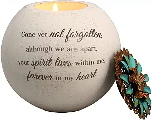 Pavilion Gift Company Forever in My Heart Terra Cotta Candle Holder, Inch, White
