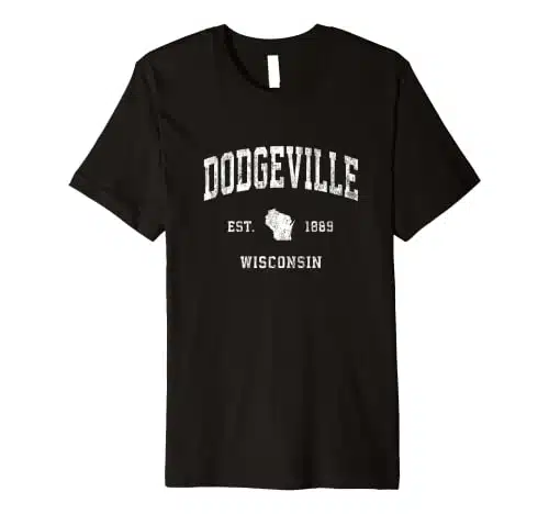 Dodgeville Wisconsin WI Vintage Athletic Sports Design Premium T Shirt