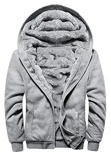 JiangWu Womens Fashion Fleece Sherpa Lined Hooded Coat Winter Thicken Warm Jacket (XX Large, Gray)