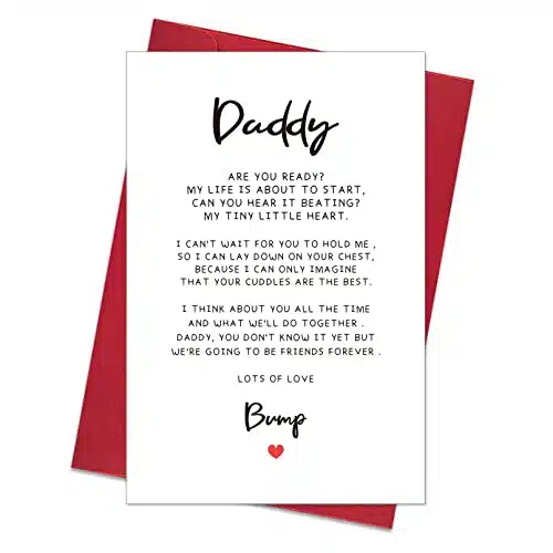 Ogeby Lovely Fathers Day Card for Dad to be, Daddy to be Poem Card from Bump, Cute Pregnancy Announcement Card Gift