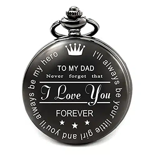 levonta Dad Gifts for Birthday Christmas Fathers Day, Best Daddy Wedding Gift Ideas, to My dad Pocket Watch (PW Hero DAD Roman)