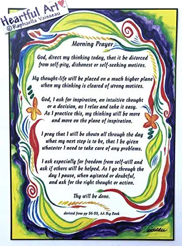 Morning Prayer xAA th Step Prayer poster   Heartful Art by Raphaella Vaisseau