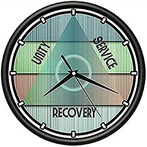 SignMission Beagle AA Triangle Wall Clock Alcoholics Anonymous Principles Virtues Addiction Gift