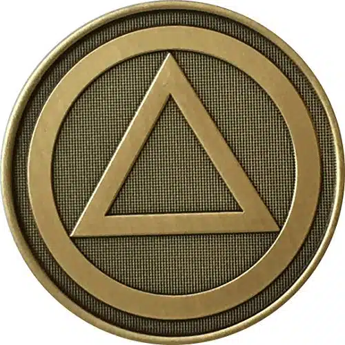 wendells Circle Triangle Pain is Necessary Suffering is Optional AA Alcoholics Anonymous Sobriety Medallion Chip Bronze